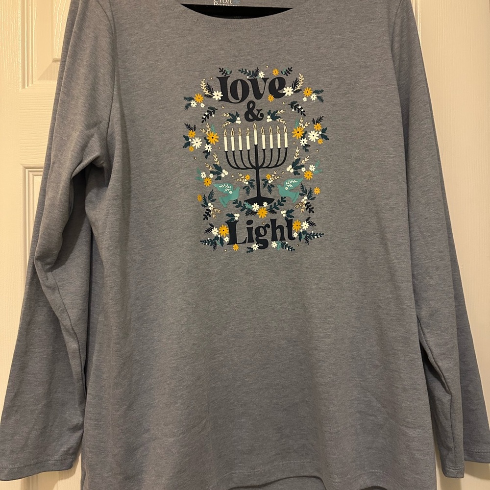 Gray Love & Light Long Sleeve Shirt